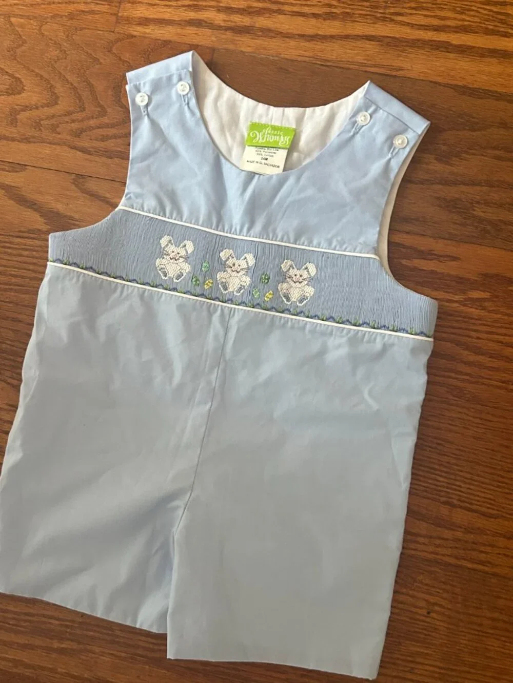 Classic Whimsy Boutique Smocked Easter Bunny Jon Jon Size 24 months Toddler Boy